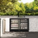 ZLINE Autograph Edition 24 in. Touchstone 151 Can Beverage Fridge With Black Matte Glass Door And Champagne Bronze Handle (RBSOZ-BLM-24-CB) view 4
