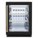 ZLINE Autograph Edition 24 in. Touchstone 151 Can Beverage Fridge With Black Matte Glass Door And Polished Gold Handle (RBSOZ-BLM-24-G) view 3