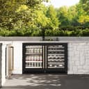 ZLINE Autograph Edition 24 in. Touchstone 151 Can Beverage Fridge With Black Matte Glass Door And Polished Gold Handle (RBSOZ-BLM-24-G) view 4
