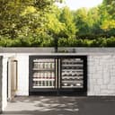 ZLINE Autograph Edition 24 in. Touchstone 151 Can Beverage Fridge With Black Stainless Steel Glass Door And Polished Gold Handle (RBSOZ-BS-24-G) view 4