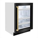 ZLINE Autograph Edition 24 in. Touchstone 151 Can Beverage Fridge With Black Stainless Steel Glass Door And Polished Gold Handle (RBSOZ-BS-24-G) view 7