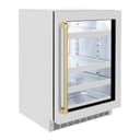 ZLINE Autograph Edition 24 in. Touchstone 151 Can Beverage Fridge With DuraSnow® Stainless Steel Glass Door And Champagne Bronze Handle (RBSOZ-SN-24-CB) view 5