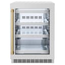 ZLINE Autograph Edition 24 in. Touchstone 151 Can Beverage Fridge With DuraSnow® Stainless Steel Glass Door And Polished Gold Handle (RBSOZ-SN-24-G) view 1