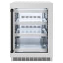 ZLINE Autograph Edition 24 in. Touchstone 151 Can Beverage Fridge With DuraSnow® Stainless Steel Glass Door And Matte Black Handle (RBSOZ-SN-24-MB) view 1