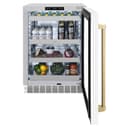 ZLINE Autograph Edition 24 in. Touchstone 151 Can Beverage Fridge With White Matte Glass Door And Champagne Bronze Handle (RBSOZ-WM-24-CB) view 5