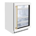 ZLINE Autograph Edition 24 in. Touchstone 151 Can Beverage Fridge With White Matte Glass Door And Champagne Bronze Handle (RBSOZ-WM-24-CB) view 7