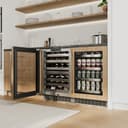 24in. Touchstone 151 Can Beverage Fridge With Panel Ready Glass Door view 1