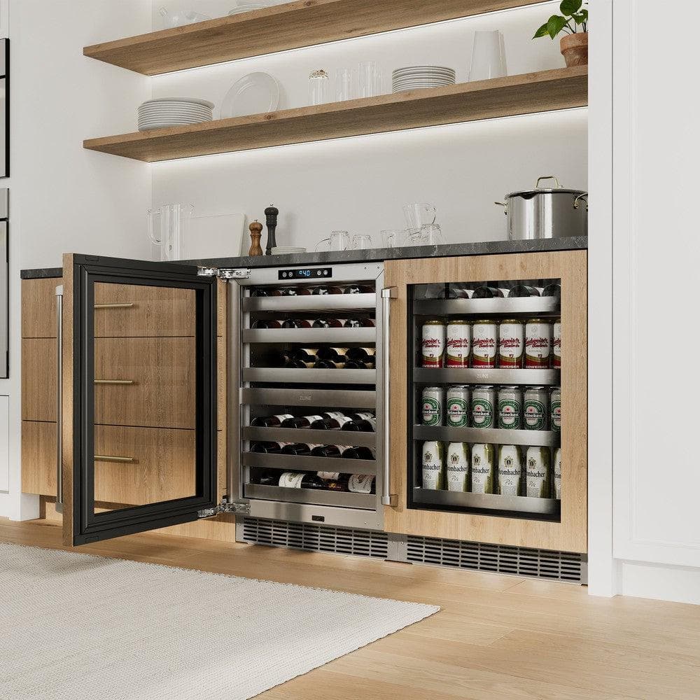 24in. Touchstone 151 Can Beverage Fridge With Panel Ready Glass Door