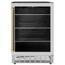24"Monument Autograph Edition 154 Can Beverage Fridge in Stainless Steel with Champagne Bronze Accents view 1