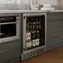 24"Monument Autograph Edition 154 Can Beverage Fridge in Stainless Steel with Champagne Bronze Accents view 2