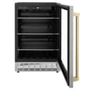 24"Monument Autograph Edition 154 Can Beverage Fridge in Stainless Steel with Champagne Bronze Accents view 4