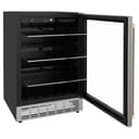 24"Monument Autograph Edition 154 Can Beverage Fridge in Stainless Steel with Champagne Bronze Accents view 5