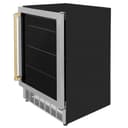 24"Monument Autograph Edition 154 Can Beverage Fridge in Stainless Steel with Champagne Bronze Accents view 6