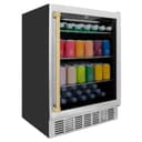 24"Monument Autograph Edition 154 Can Beverage Fridge in Stainless Steel with Champagne Bronze Accents view 7