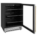 24"Monument Autograph Edition 154 Can Beverage Fridge in Stainless Steel with Polished Gold Accents view 5