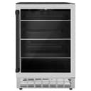 24"Monument Autograph Edition 154 Can Beverage Fridge in Stainless Steel with Matte Black Accents view 1
