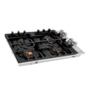 30" Dropin Gas Stovetop with 4 Gas Brass Burners and Black Porcelain Top (RC30-PBT) view 1