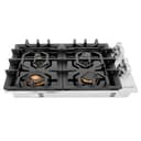 30" Dropin Gas Stovetop with 4 Gas Brass Burners and Black Porcelain Top (RC30-PBT) view 7