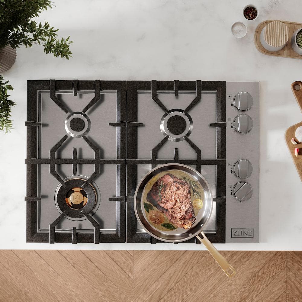 30" Drop-in Gas Stovetop with 4 Gas burners (RC30) with Brass Burners