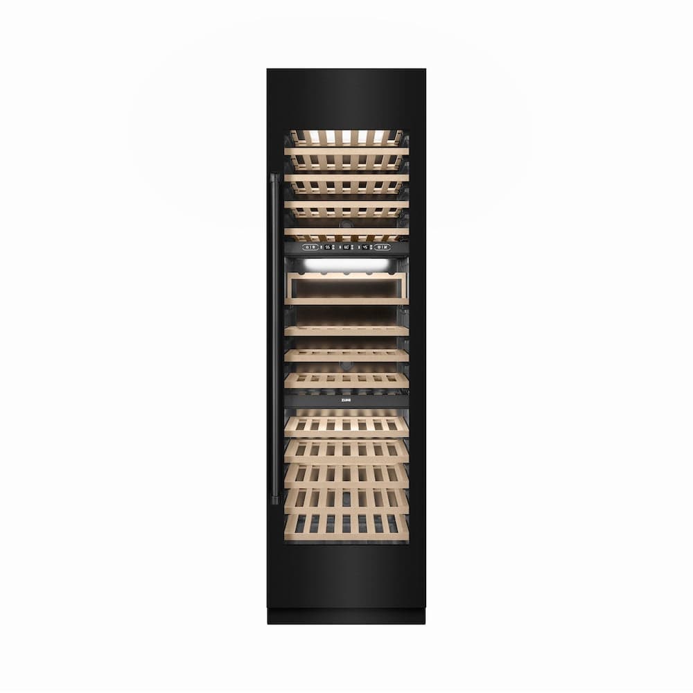 24 In. 12.4 Cu. Ft. Triple Zone 100 Bottle Column Wine Cooler In Black Stainless Steel