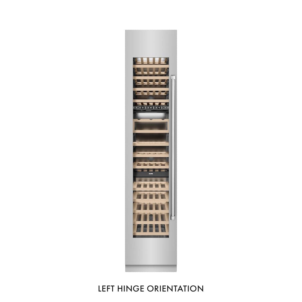 18 In. 9.0 Cu. Ft. Triple Zone 68 Bottle Left Hinge Column Wine Cooler In Stainless Steel