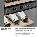 Autograph Edition 18 In. 9.0 Cu. Ft. Triple Zone 68 Bottle Left Hinge Column Wine Cooler In White Matte With Polished Gold Accents view 14