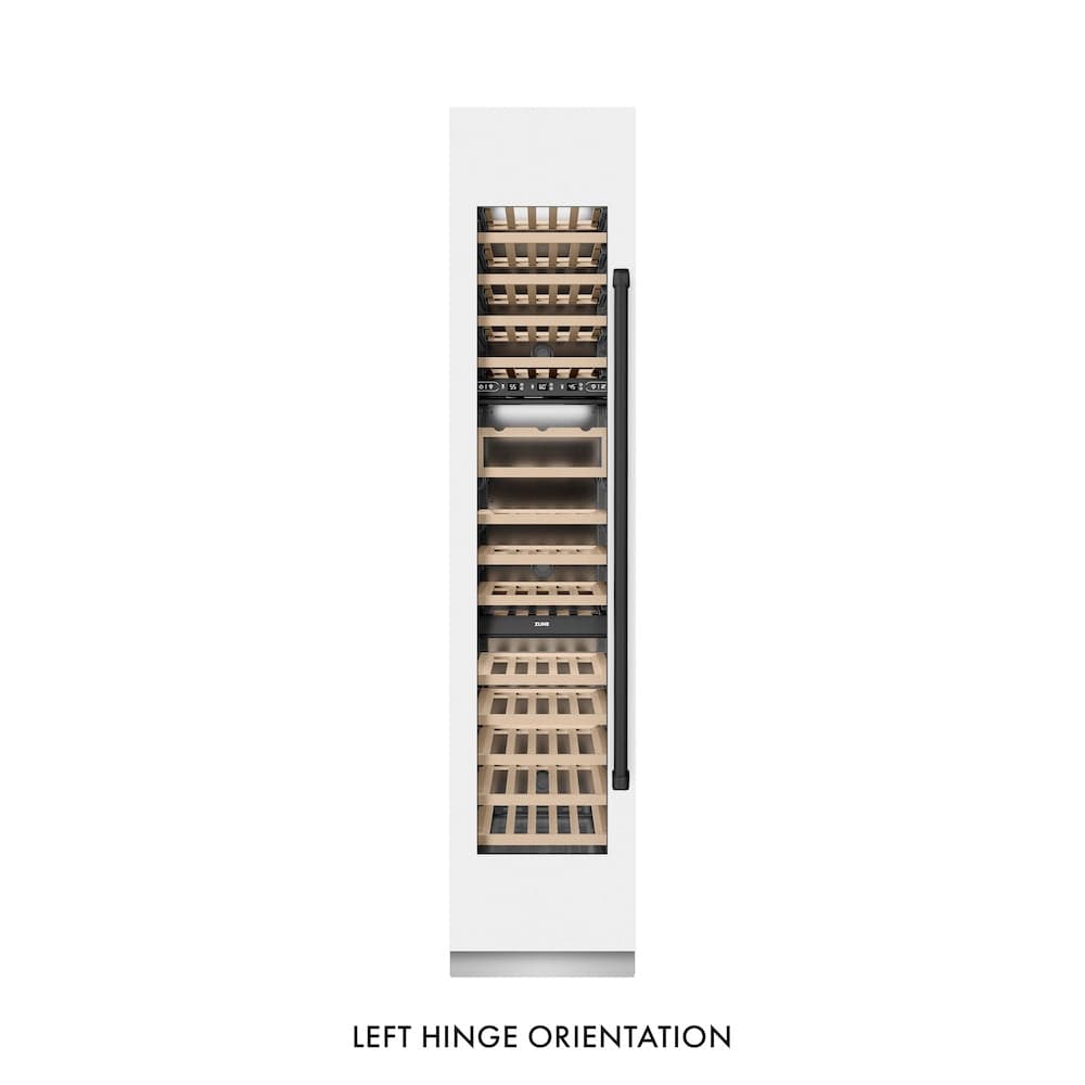 Autograph Edition 18 In. 9.0 Cu. Ft. Triple Zone 68 Bottle Left Hinge Column Wine Cooler In White Matte With Matte Black Accents