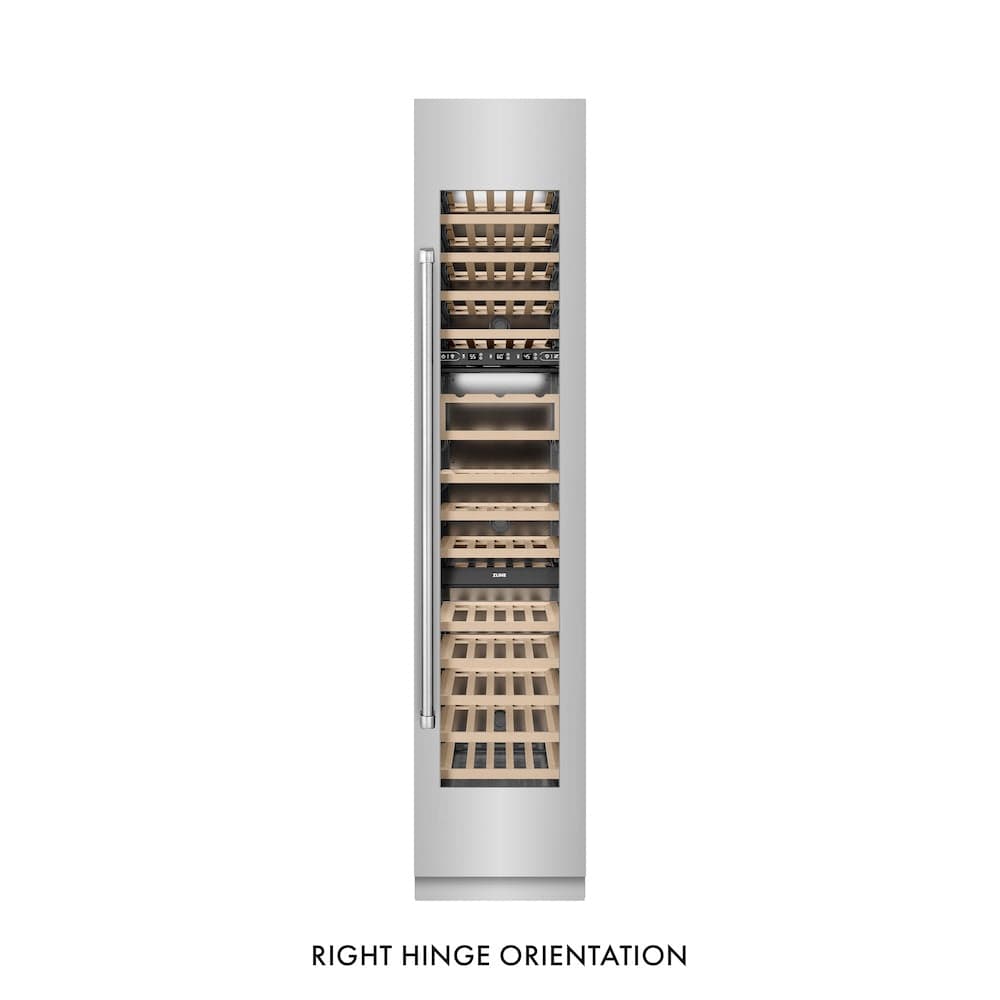 18 In. 9.0 Cu. Ft. Triple Zone 68 Bottle Right Hinge Column Wine Cooler In Stainless Steel