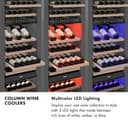 18 In. 9.0 Cu. Ft. Triple Zone 68 Bottle Right Hinge Column Wine Cooler In Black Stainless Steel view 12
