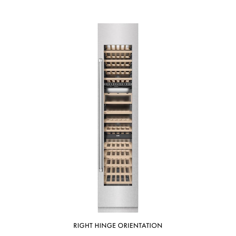 18 In. 9.0 Cu. Ft. Triple Zone 68 Bottle Right Hinge Column Wine Cooler In Satin Stainless Steel
