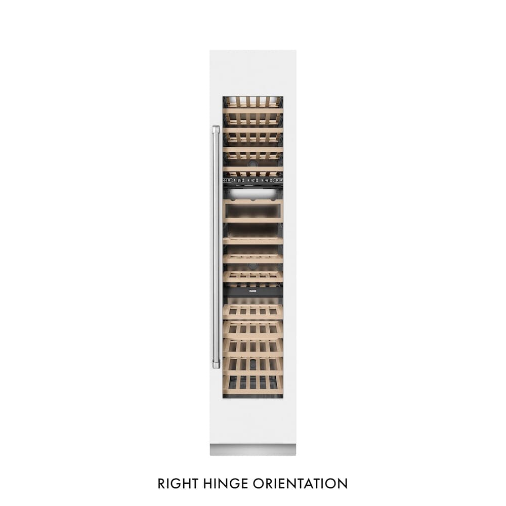 18 In. 9.0 Cu. Ft. Triple Zone 68 Bottle Right Hinge Column Wine Cooler In White Matte