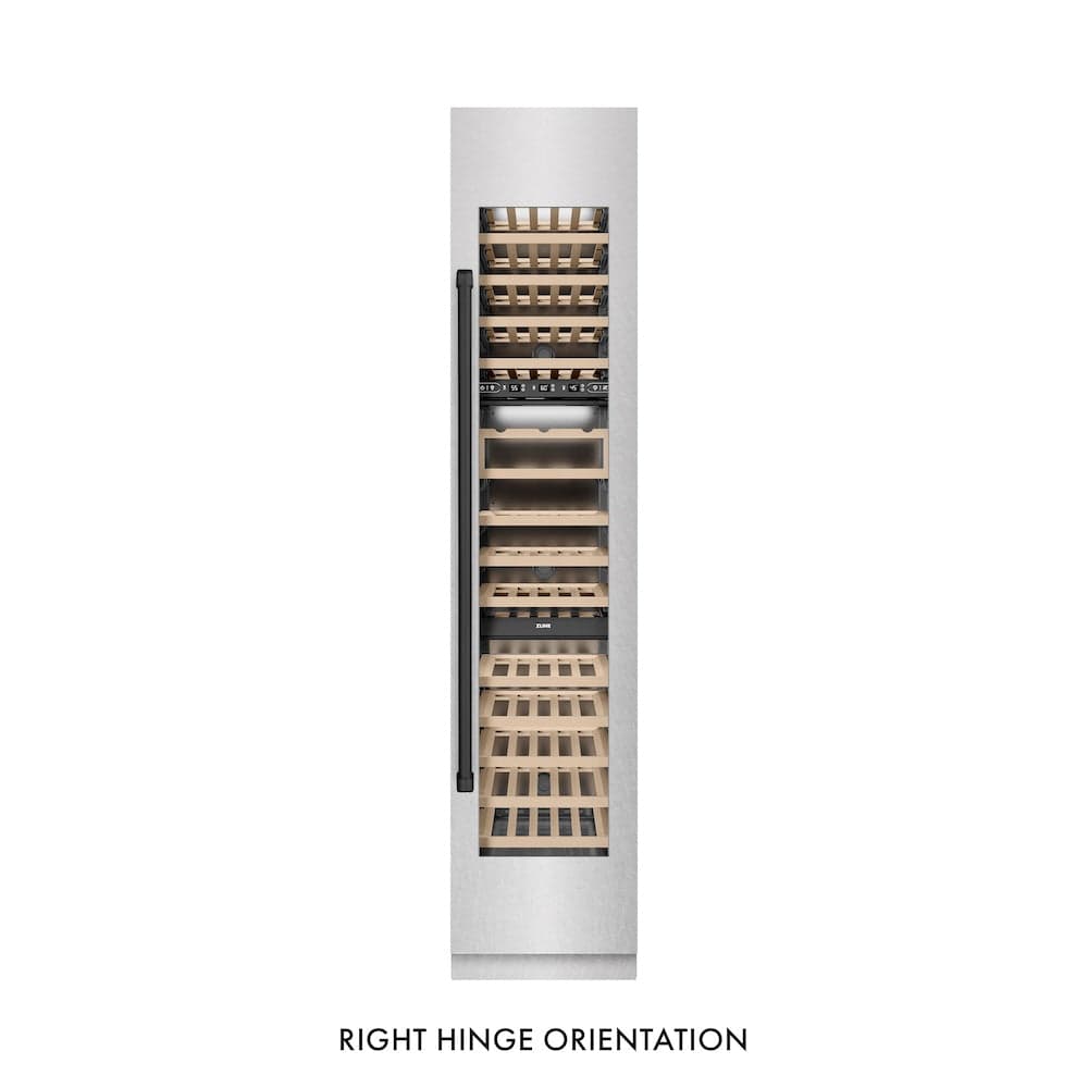 Autograph Edition 18 In. 9.0 Cu. Ft. Triple Zone 68 Bottle Right Hinge Column Wine Cooler In Satin Stainless Steel With Matte Black Accents