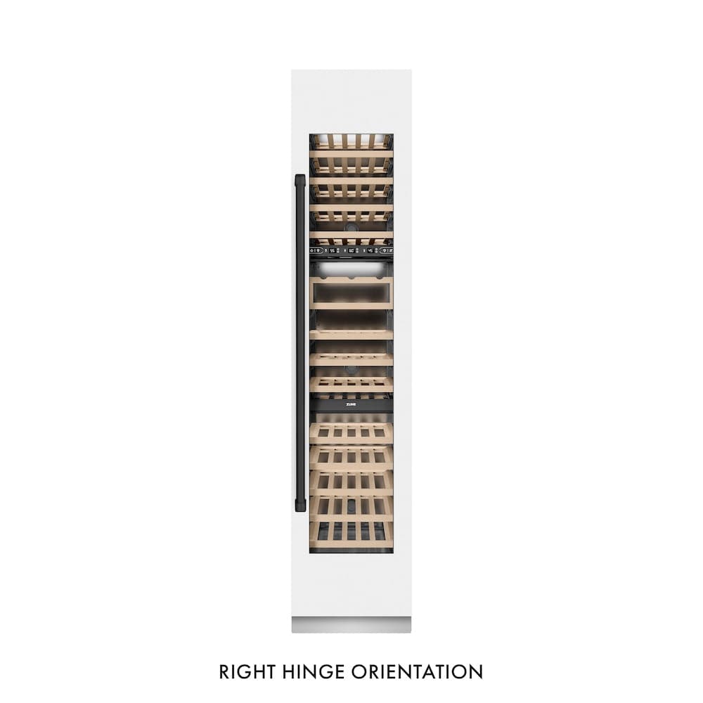 Autograph Edition 18 In. 9.0 Cu. Ft. Triple Zone 68 Bottle Right Hinge Column Wine Cooler In White Matte With Matte Black Accents