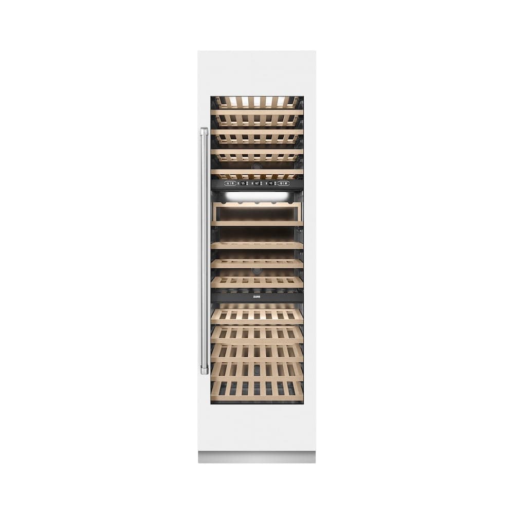 24 In. 12.4 Cu. Ft. Triple Zone 100 Bottle Column Wine Cooler In White Matte
