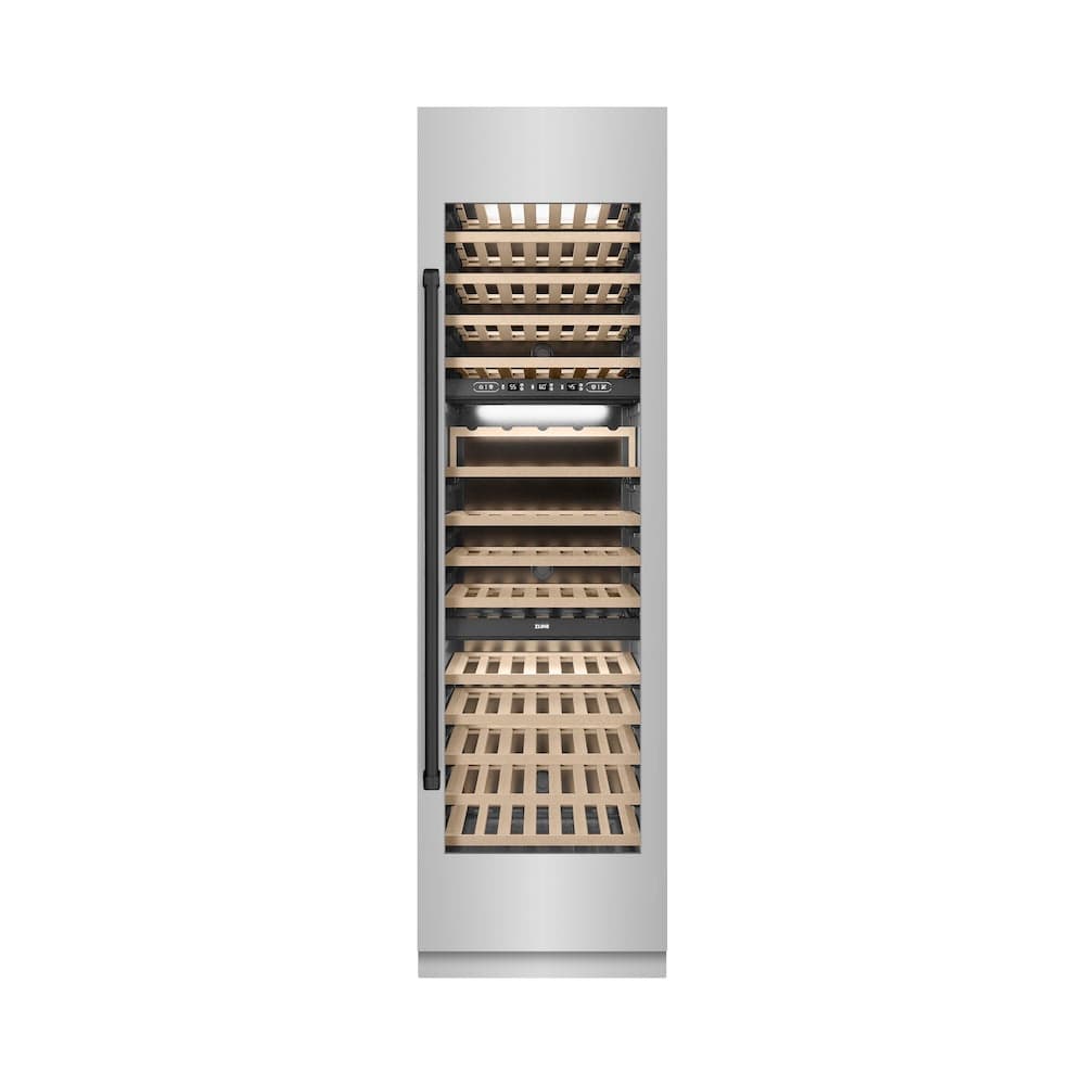 Autograph Edition 24 In. 12.4 Cu. Ft. Triple Zone 100 Bottle Column Wine Cooler In Stainless Steel And Matte Black Accents