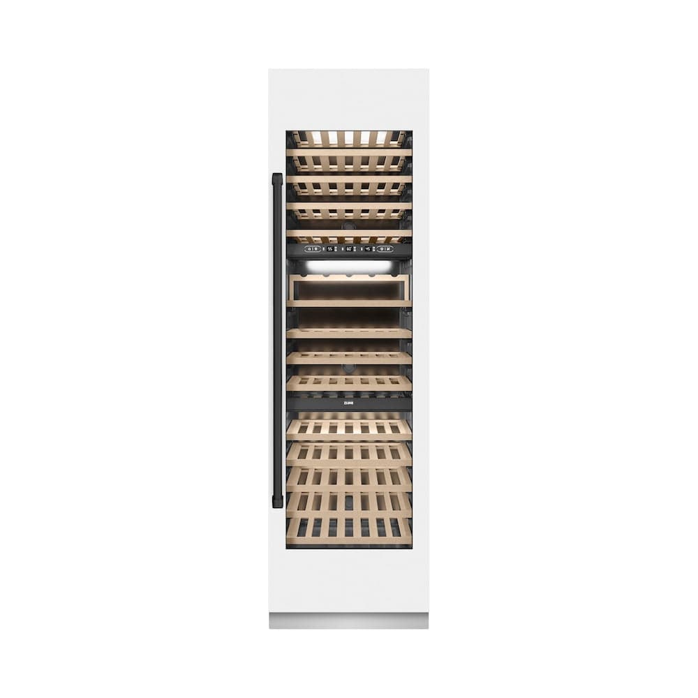 Autograph Edition 24 In. 12.4 Cu. Ft. Triple Zone 100 Bottle Column Wine Cooler In White Matte And Matte Black Accents