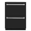 ZLINE 24 in. Touchstone 168 Can Outdoor-Rated Dual Refrigerator Drawer with Black Matte Doors (RDSO-BLM-24) view 1