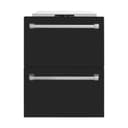 ZLINE 24 in. Touchstone 168 Can Outdoor-Rated Dual Refrigerator Drawer with Black Matte Doors (RDSO-BLM-24) view 4