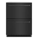 ZLINE 24 in. Touchstone 168 Can Outdoor-Rated Dual Refrigerator Drawer with Black Stainless Steel Doors (RDSO-BS-24) view 1