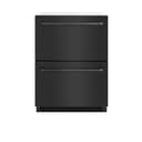 ZLINE 24 in. Touchstone 168 Can Outdoor-Rated Dual Refrigerator Drawer with Black Stainless Steel Doors (RDSO-BS-24) view 3