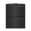 ZLINE 24 in. Touchstone 168 Can Outdoor-Rated Dual Refrigerator Drawer with Black Stainless Steel Doors (RDSO-BS-24) view 4
