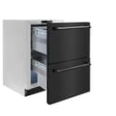 ZLINE 24 in. Touchstone 168 Can Outdoor-Rated Dual Refrigerator Drawer with Black Stainless Steel Doors (RDSO-BS-24) view 6