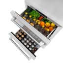 ZLINE 24 in. Touchstone 168 Can Outdoor-Rated Dual Refrigerator Drawer with Stainless Steel Doors (RDSO-ST-24) view 7