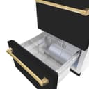 Autograph Edition 24 in. Touchstone 168 Can Outdoor-Rated Dual Refrigerator Drawer with Black Matte Doors and Polished Gold Handles view 9