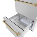 ZLINE Autograph Edition 24 in. Touchstone 168 Can Outdoor-Rated Dual Refrigerator Drawer with DuraSnow® Stainless Steel Doors and Champagne Bronze Handles (RDSOZ-SN-24-CB) view 6