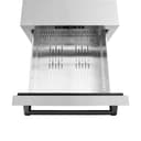 ZLINE Autograph Edition 24 in. Touchstone 168 Can Outdoor-Rated Dual Refrigerator Drawer with DuraSnow® Stainless Steel Doors and Matte Black Handles (RDSOZ-SN-24-MB) view 5