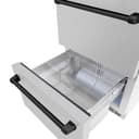 ZLINE Autograph Edition 24 in. Touchstone 168 Can Outdoor-Rated Dual Refrigerator Drawer with DuraSnow® Stainless Steel Doors and Matte Black Handles (RDSOZ-SN-24-MB) view 6