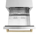 ZLINE Autograph Edition 24 in. Touchstone 168 Can Outdoor-Rated Dual Refrigerator Drawer with Stainless Steel Doors and Champagne Bronze Handles (RDSOZ-ST-24-CB) view 7