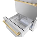 ZLINE Autograph Edition 24 in. Touchstone 168 Can Outdoor-Rated Dual Refrigerator Drawer with Stainless Steel Doors and Polished Gold Handles (RDSOZ-ST-24-G) view 8