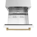 Autograph Edition 24 in. Touchstone 168 Can Outdoor-Rated Dual Refrigerator Drawer with White Matte Doors and Champagne Bronze Handles view 7
